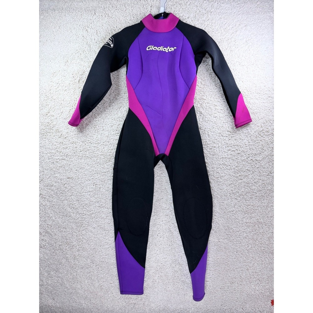 Gladiator Wetsuit Kids Size 12 Purple Black‎ Pro-Formance Gold Series Full Suit